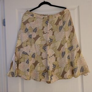 100 Silk Floral Skirt INC International Concepts